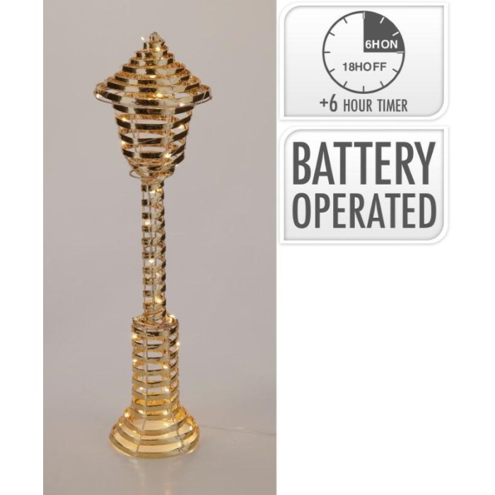 LAMPIONE FERRO ORO 40 LED H.57